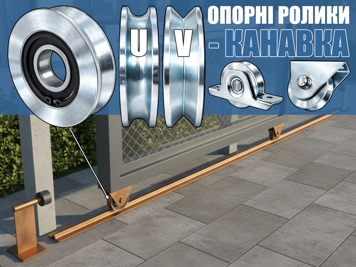 Ролики для воріт з U та V канавкою: вибір під кутник чи трубу