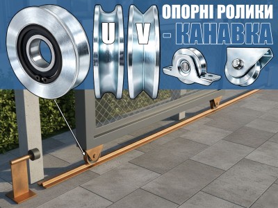 Ролики для воріт з U та V канавкою: вибір під кутник чи трубу
