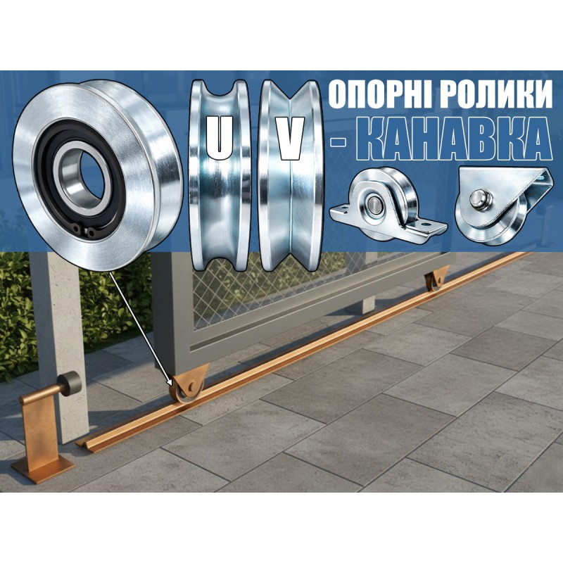 Gate rollers with U and V groove: choosing between angle iron or pipe