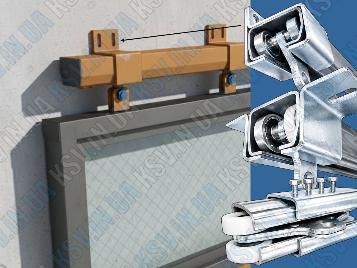 Монтажні кронштейни для балки підвісних воріт