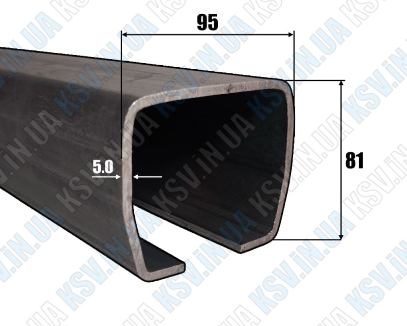 1100. Велика напрямна для відкатних воріт 95×81 мм (метр)