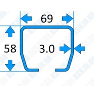 Балка для відкатних воріт 69×58. (МЕТР)