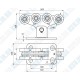 1230. Несущая каретка №3 с роликами для откатных ворот 69×58 мм