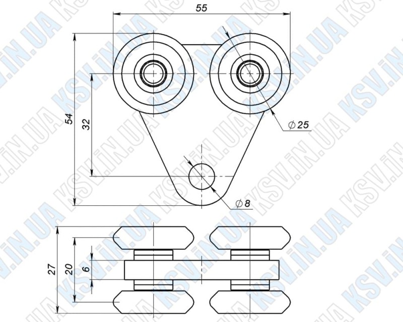 STRIX MP2a Sliding Carriage 34×30 mm (POLYMER up to 75 kg)