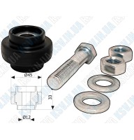 Усиленный резиновый направляющий ролик Ø45 (+ болт, гайки)