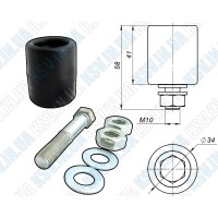 Гумовий ролик напрямний Ø34 (+ болт, гайки)