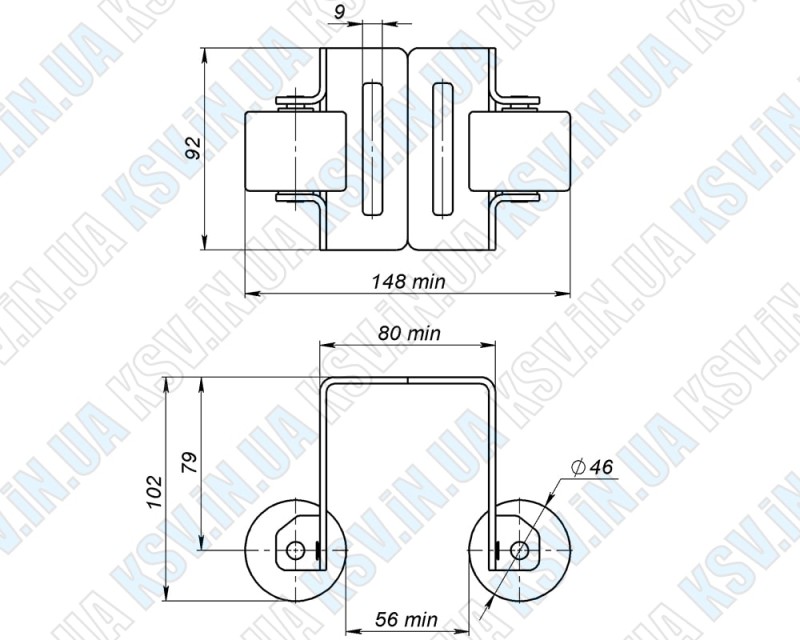 Улавливатель 3С тип 2 для откатных ворот с резиновыми роликами