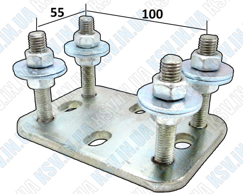 2100. Adjustable support for sliding gates 5.5×10 cm - Plate for roller support (1 pc)