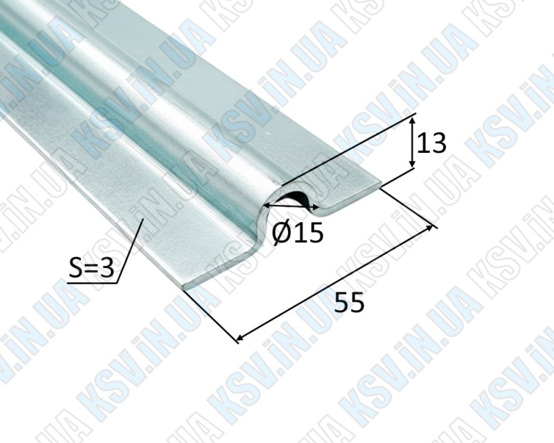 Профиль Альфа - направляющий U-профиль КРУГЛЯК Ø15 мм (МЕТР)