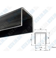 U-shaped guide profile Ø34 mm (PER METER)