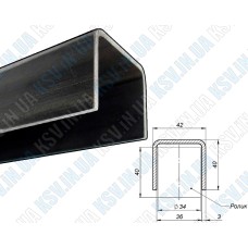 П-подібний напрямний профіль Ø34 мм для відкатних воріт (МЕТР)