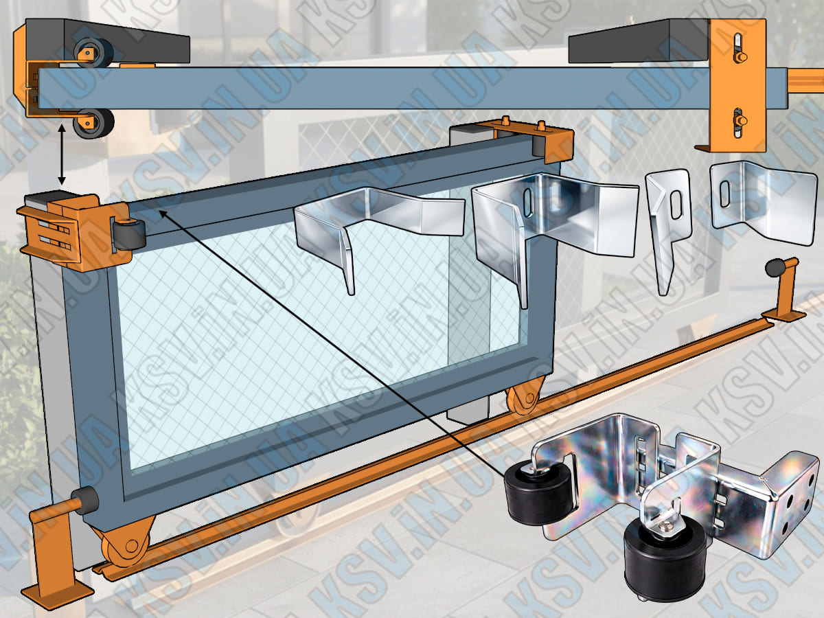 Types of upper catchers for monorail gates