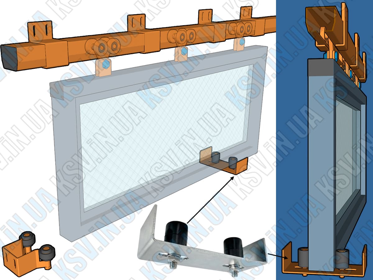 Bottom guide system with U-bracket