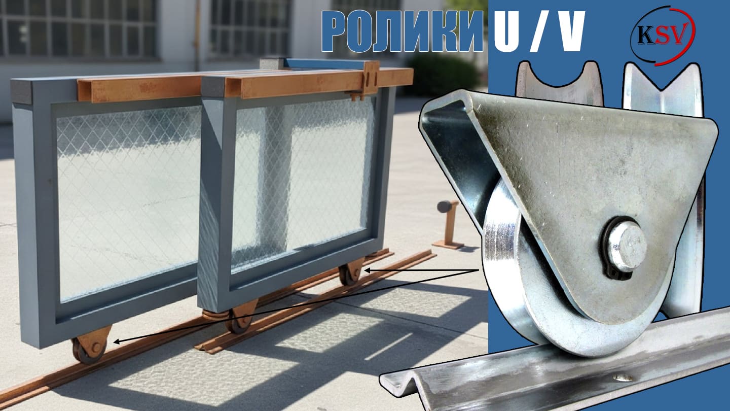 Опорні ролики KSV для відкатних воріт U та V типу